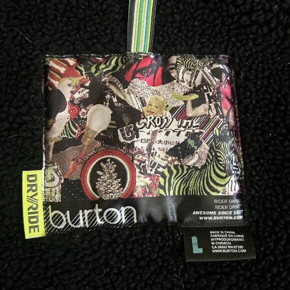 Burton Ginger DRYRIDE Snowboard Jacket Womens L Teal Herringbone Fleece Lined - Picture 9 of 14